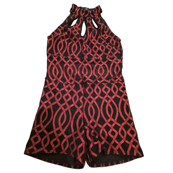 Kellé Pants - Kelle Red & Black Halter Romper Medium